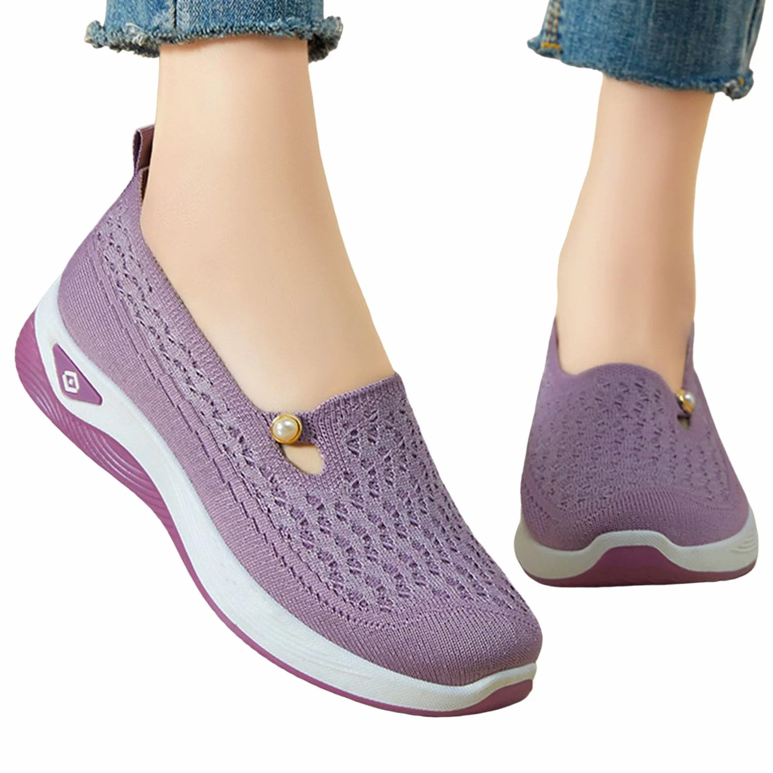 Generisch Zapatos Mujer Ancho K Mocasines - Zapatos para Correr Pie Ancho Orthopédico Ligero Transpirable