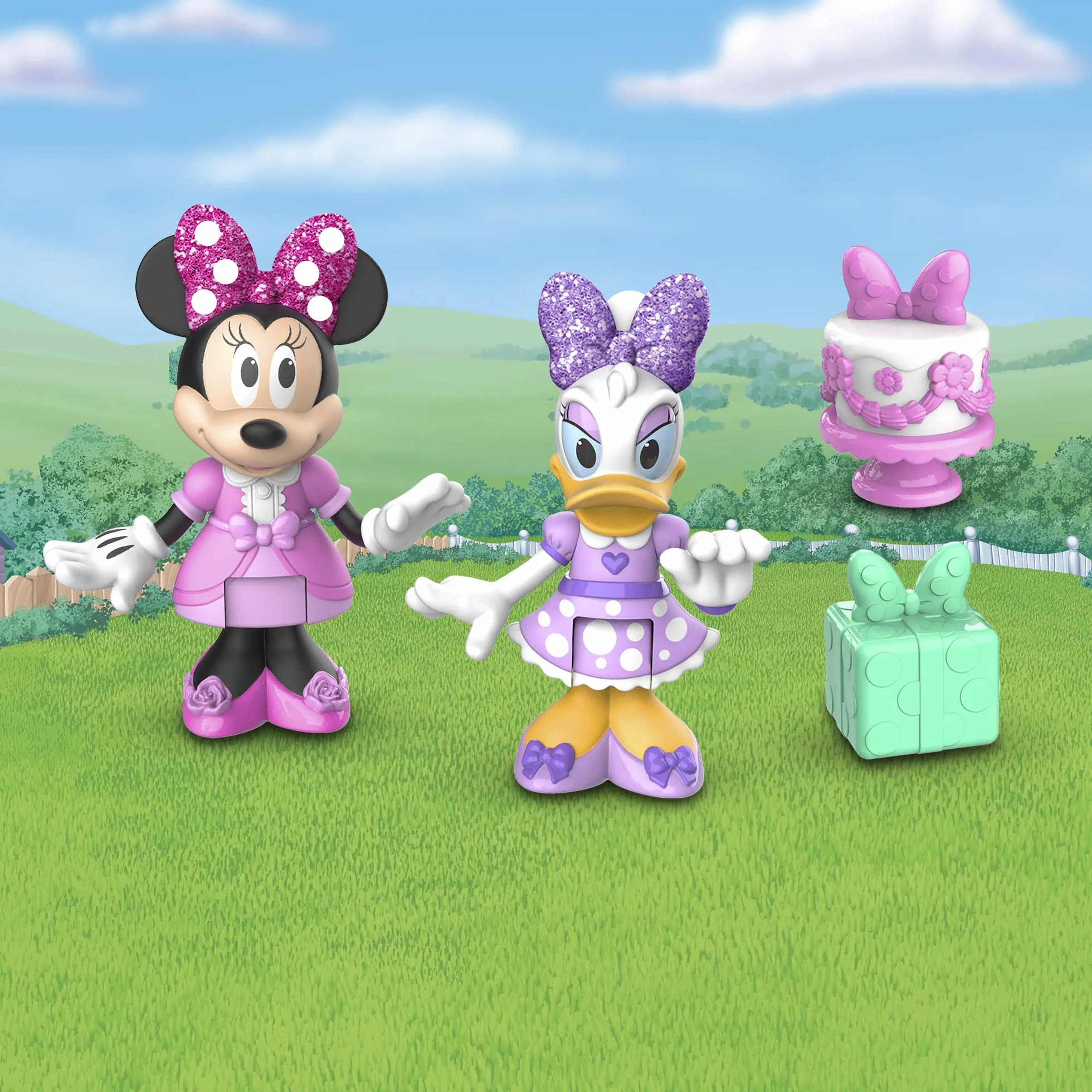 Disney Minnie, 2 Figuras articuladas 7,5 cm con Accesorios, Tema de Fiesta, Juguete para niños a Partir de 3 años, GIOCHI PREZIOSI, MCN173
