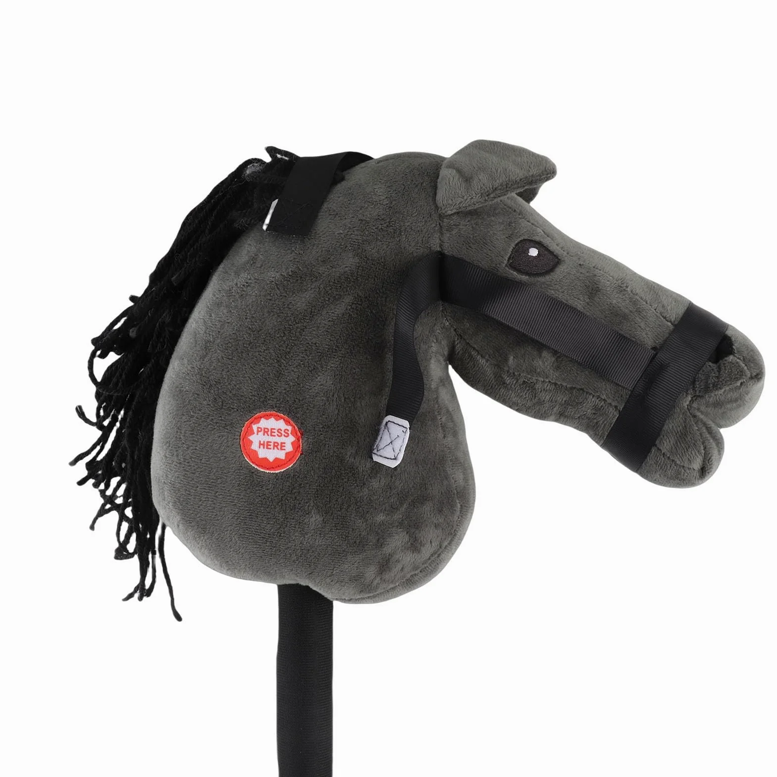 Juguete de Palo de Caballo de 70 Cm con Sonido Juguete de Cabeza de Caballo de Felpa Suave para Niños, Sonidos de Galope y Relincho, de Peluche de Piel Sintética Marrón para Niños Pequeños,