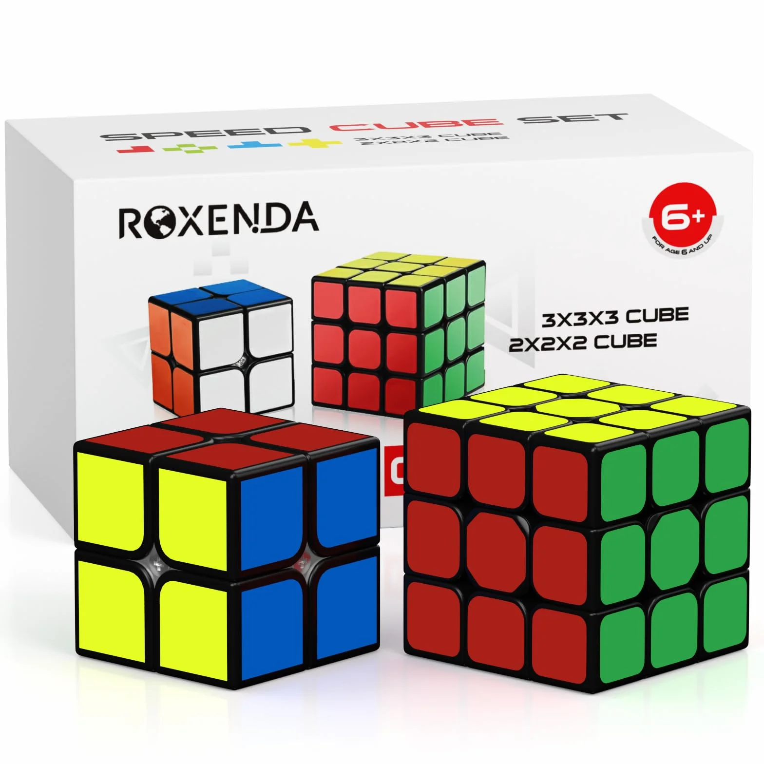 ROXENDA Speed Cube Set, Cubos de Velocidad 2X2 3X3 Speed Cube Originale Cubo Mágico con Instrucción