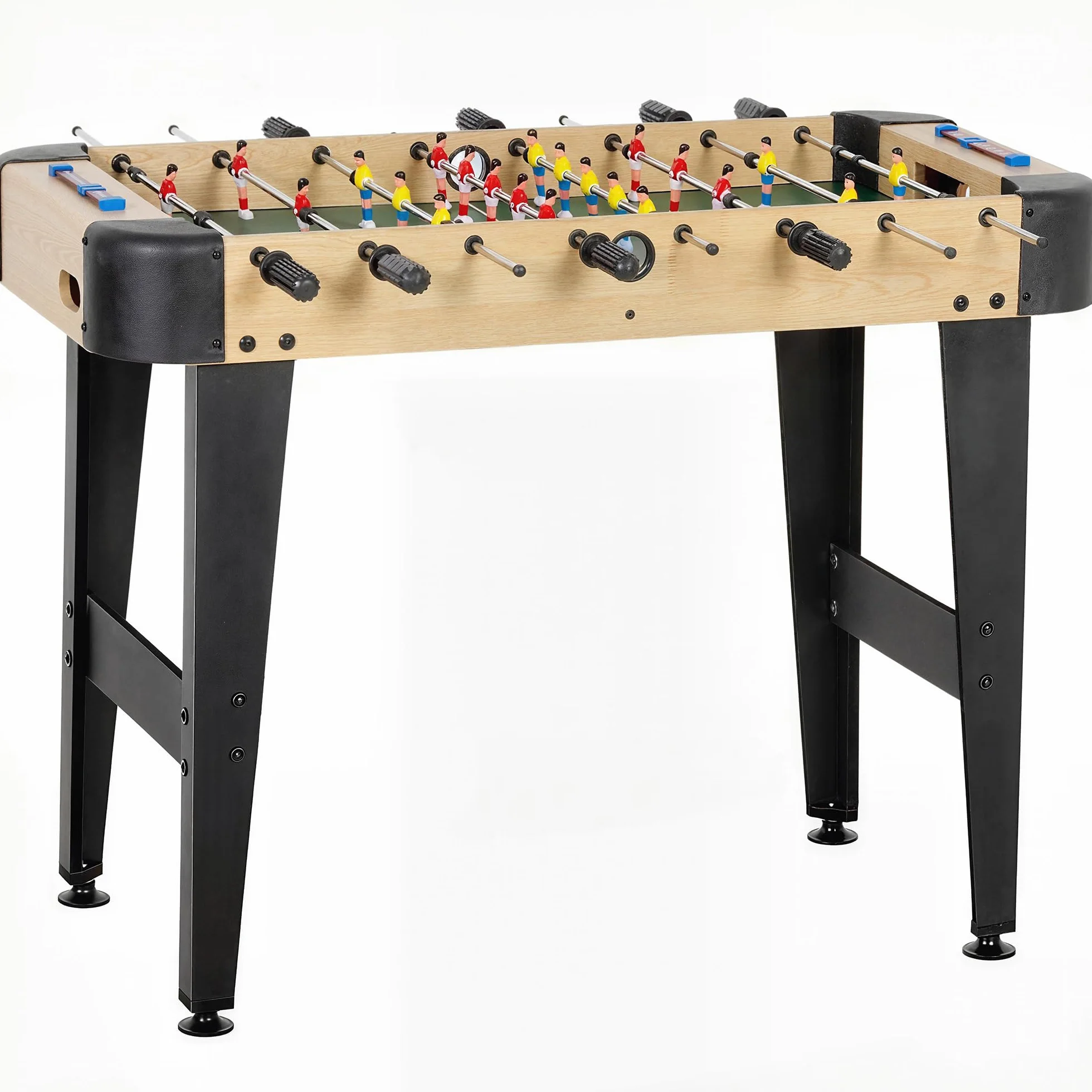 SPORTNOW Futbolín para Niños de Madera, Mesa de Futbolín con 2 Marcadores, 8 Asas, 22 Jugadores, 8 Barras y 2 Bolas, Regalo para Adultos, Familias, Fiestas, 92x75x71 cm, Natural
