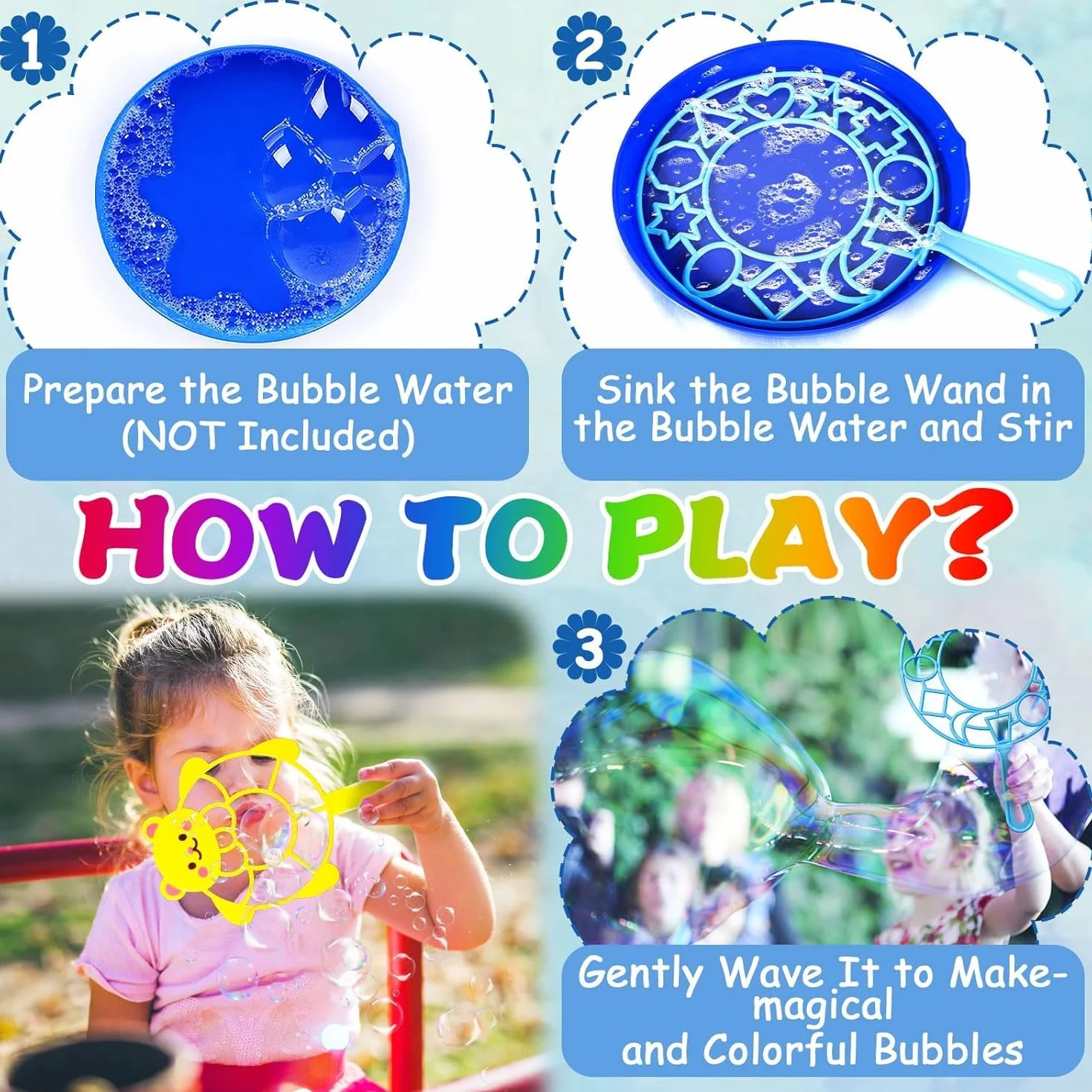 Kit de Pompas de Jabon, 28 Piezas Varita de Burbujas Juego de Pompas Gigantes de Jabón para Niños, Maquina de Burbujas para Juegos al Aire Libre para Niños, Playa, Picnic, Fiestas, Cumpleaños