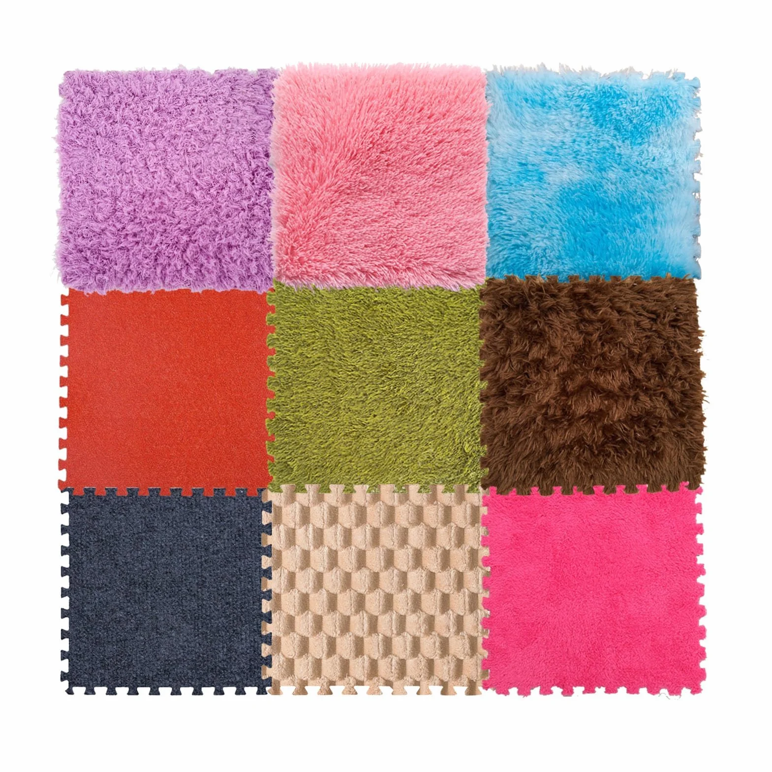 Alfombra Sensorial Bebe Entrelazada - 9 Texturas | Baldosas Sensoriales Antideslizantes para Niños Autistas | Tapete de Juego Táctil con Espuma Suave | Juguete Educativo Multisensorial (9 Piezas)