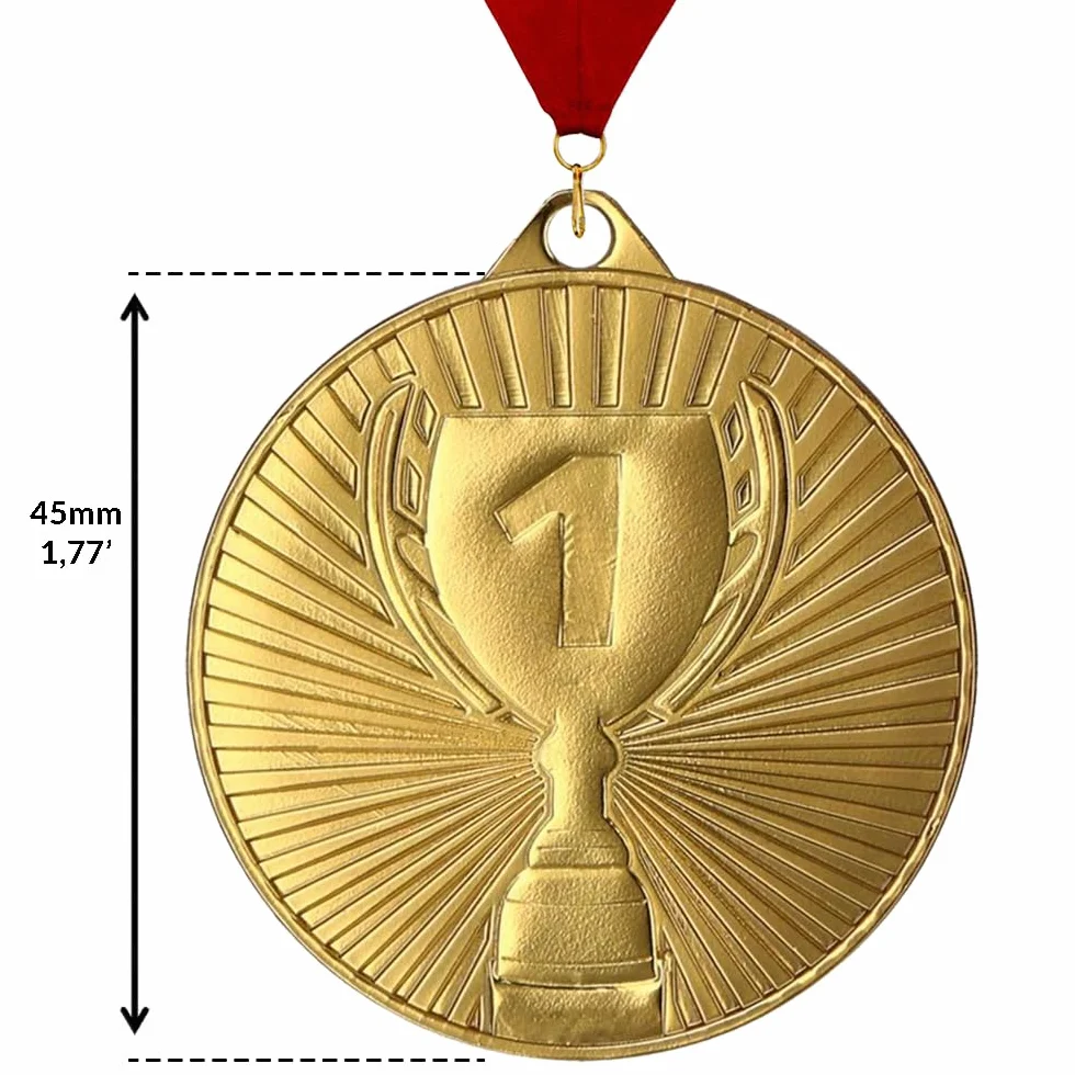 Larius Juego de 3 Medallas de Metal para Deportes y Competiciones 1 2 3 Cuadrados