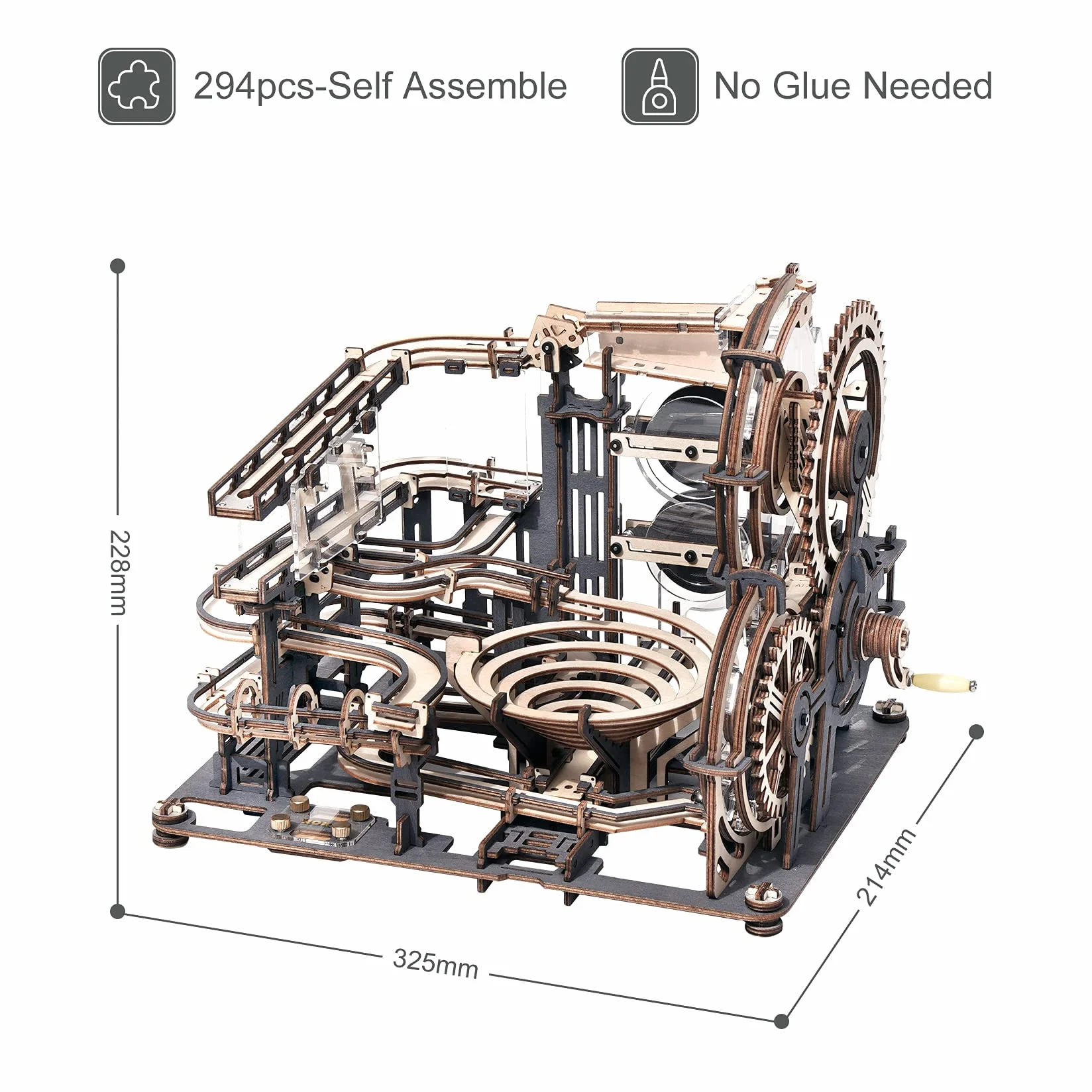 ROBOTIME Marble Run 3D Maquetas Madera Modelo De Kits para Adultos para Laser Cut Puzzle Construir Montar Construcción Artesanía Jigsaw Cumpleaños o Día de los Reyes Magos Ciudad Noche