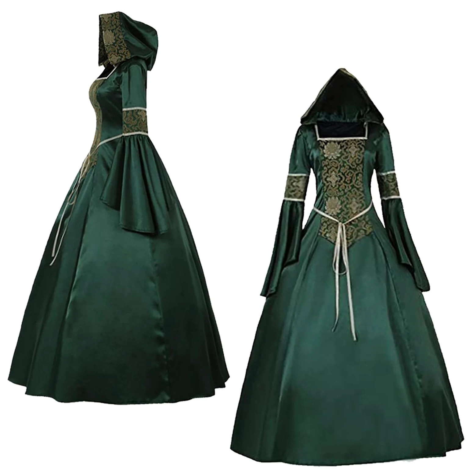 Disfraces de Halloween, elegante disfraz de cosplay, vestido de Halloween con capucha, accesorios para mujer, traje de fiesta gótica de verano