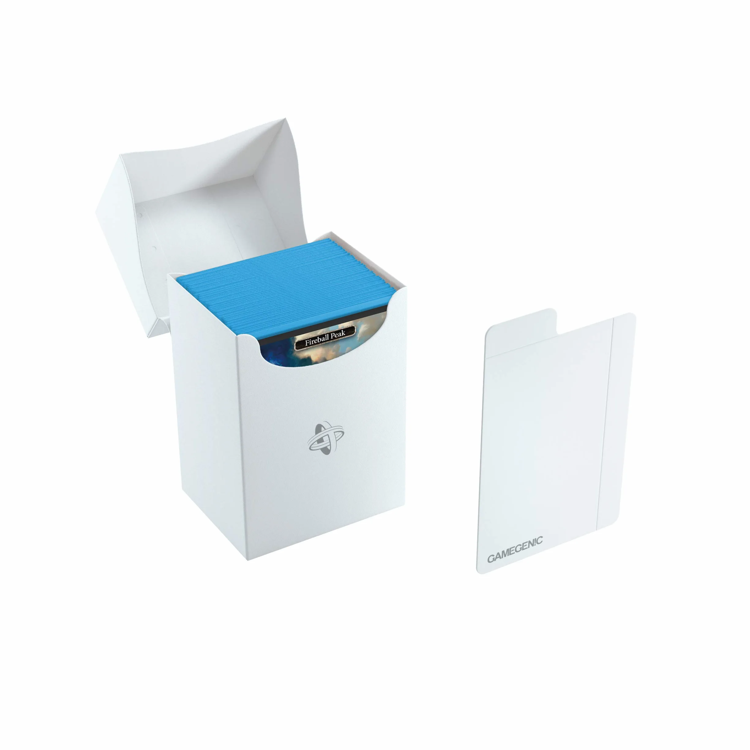Gamegenic Deck Holder 80+ Blanco - solución inteligente y rápida para almacenar y organizar tus mazos de cartas.