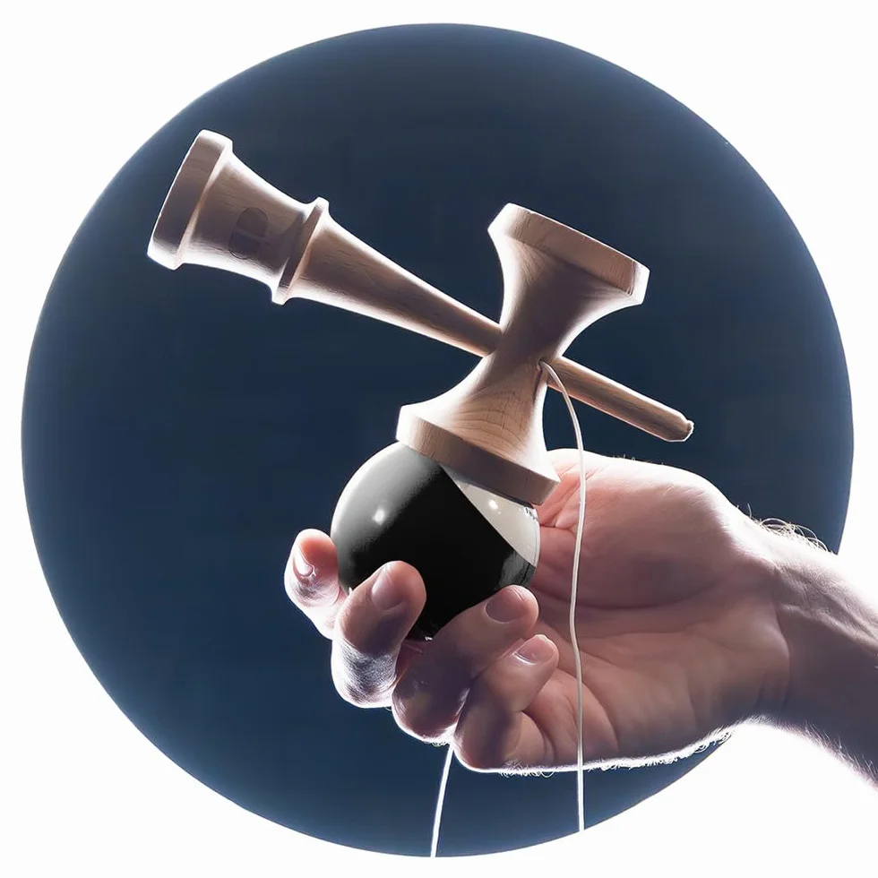 Kendama - Kendama, de madera moderna, original para trucos, para niños y adultos, color negro