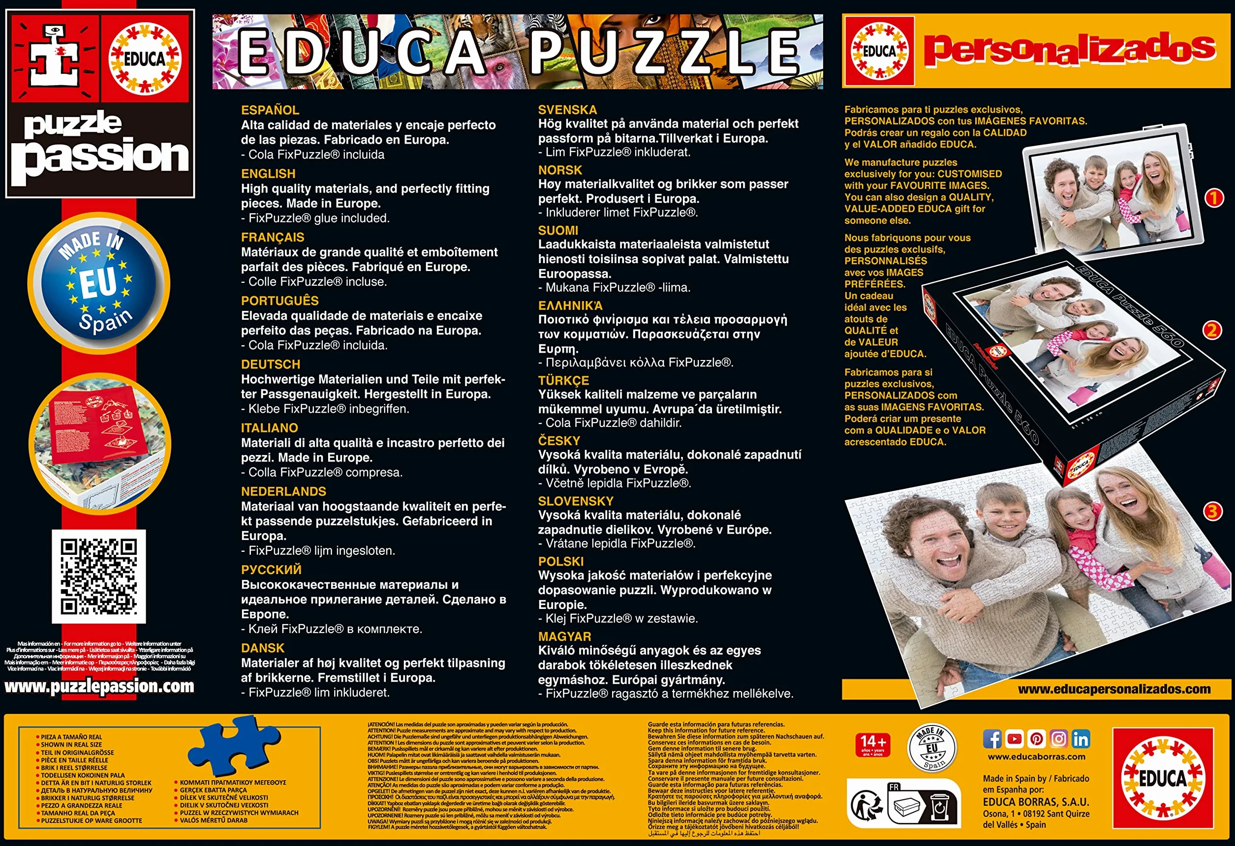 Educa - Puzzle de 2000 Piezas para Adultos | Ámsterdam. Incluye Pegamento Fix Puzzle. A Partir de 14 años (17127)