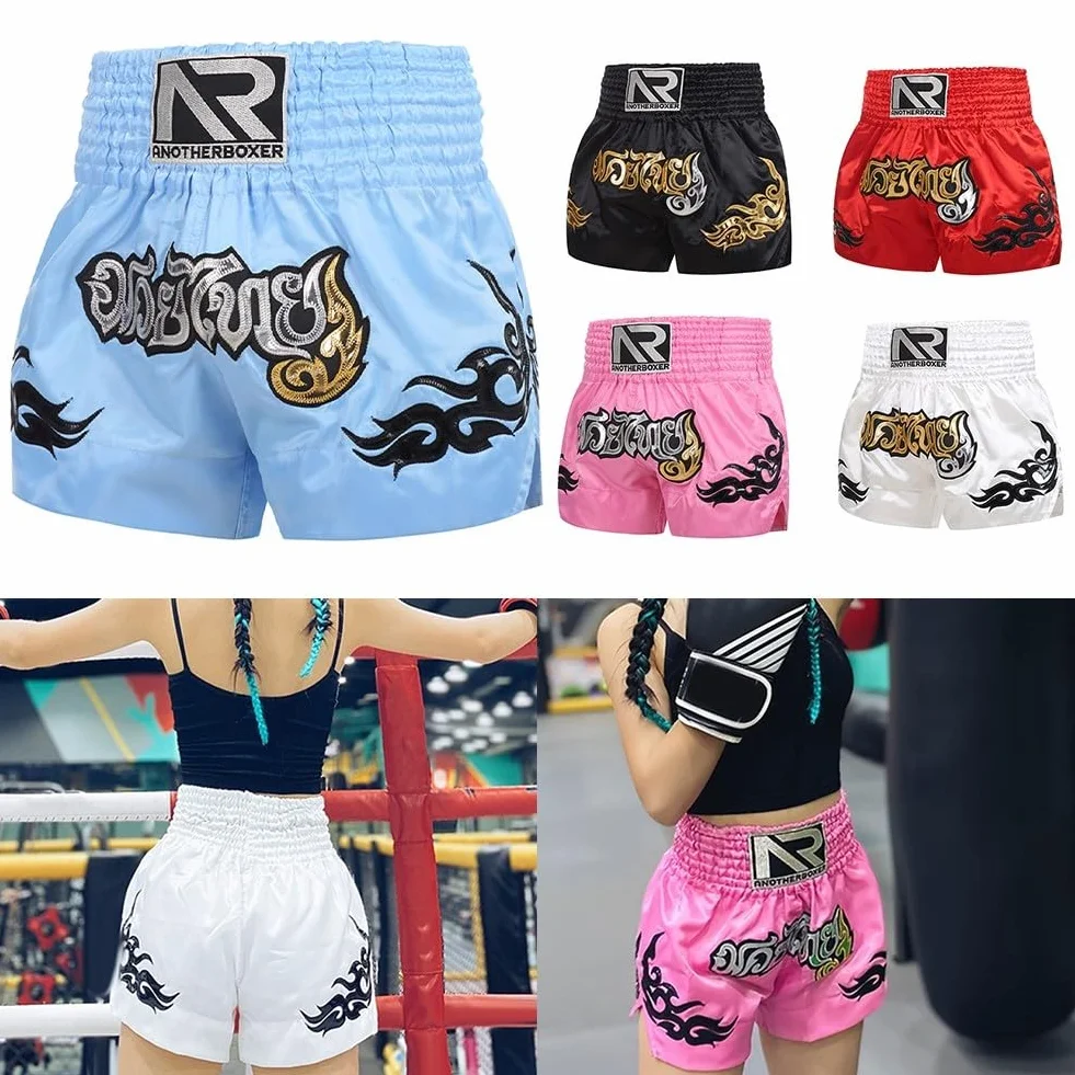 Pantalones cortos de boxeo unisex para artes marciales mixtas Muay Thai entrenamiento adultos