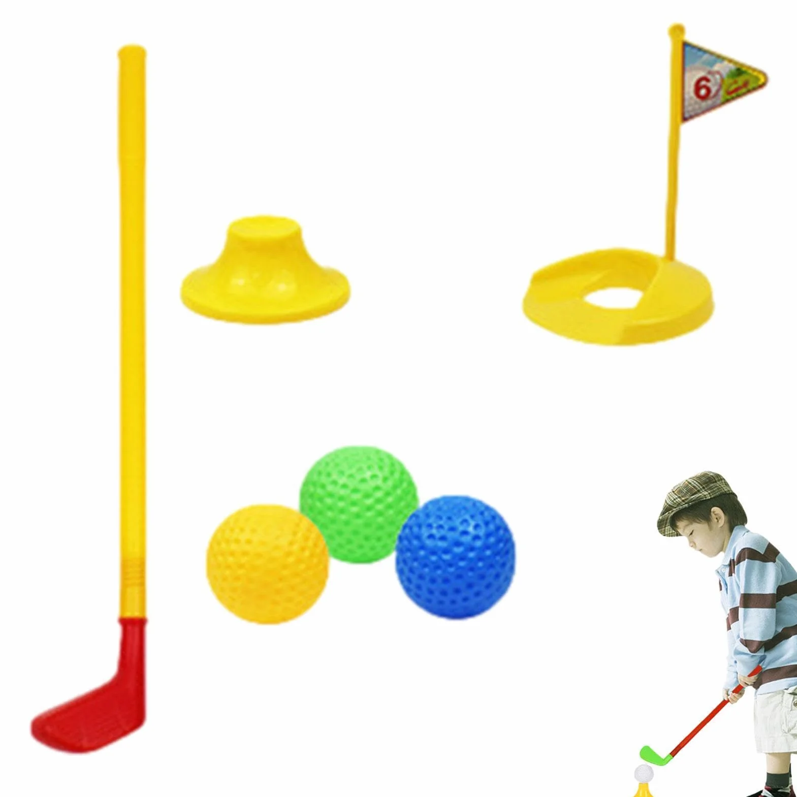 Juego de Golf para niños pequeños | Juego de Juguetes de Golf portátil para niños - de Juguetes de interacción Entre Padres e Hijos para pequeños, para césped, jardín, Patio