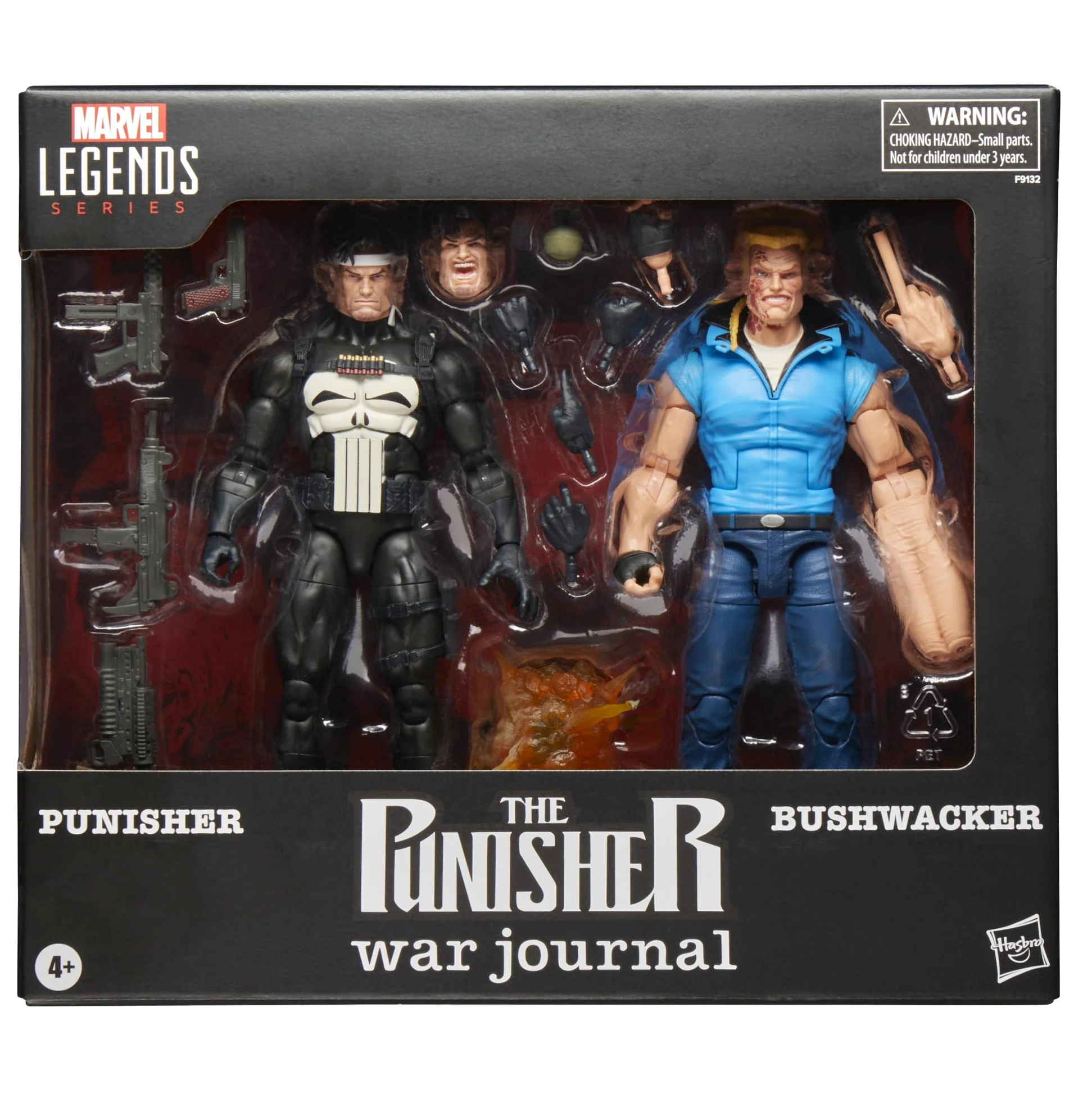 Marvel Legends Series Punisher and Bushwacker, Comics - Figuras de acción coleccionables de 6 Pulgadas | Marvel Legends The Punisher War Journal - Figura de acción de 6 pulgadas, paquete de 2 - Punisher y Bushwacker