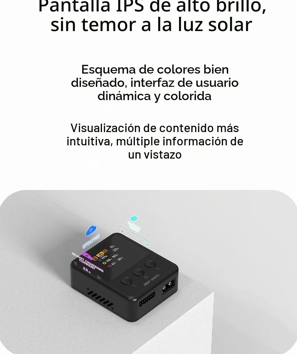 ISDT 608PD Cargador de Batería Lipo DC 6S/240W/10A USB C 100W/5A para Baterías RC Cargador de Equilibrio para Baterías Life/Lilon/LiPo/LiHV (1-6S), NiMH (1-16S), Pb (1-12S)