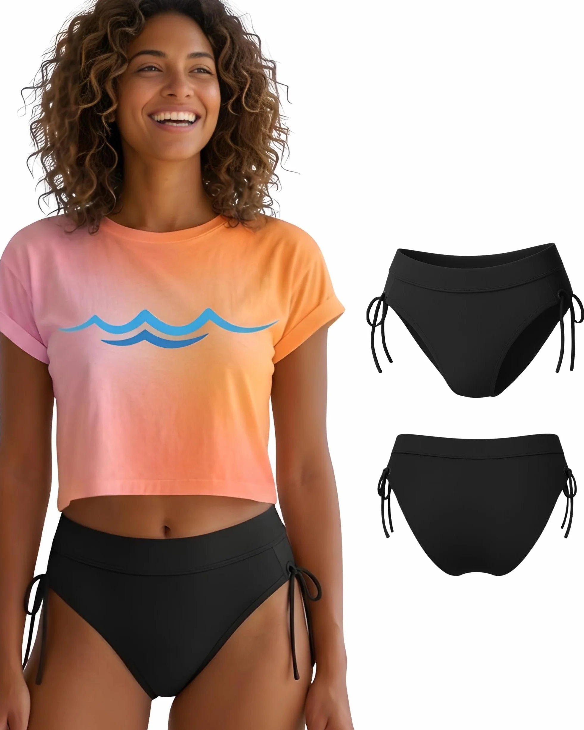 Bañador Menstrual Niñas Mujer Tecnología AquaSecure Flujo Ligero Medio Adolescentes 10-16 Años Piscina Playa OEKO-TEX