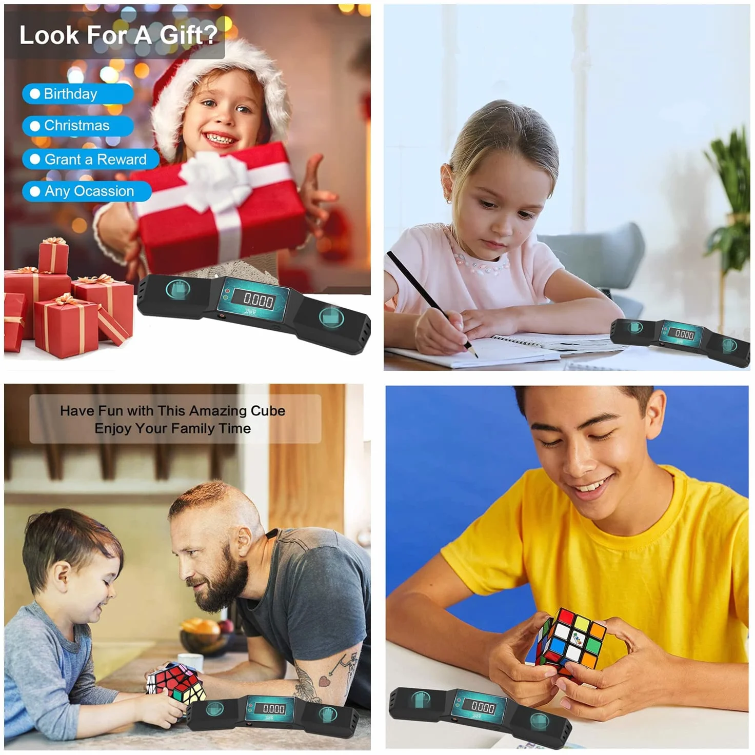 Temporizador de Control Táctil Profesional Con Pantalla Para Copa de Velocidad y Carrera de Rompecabezas de Cubo Rubiks - Regalo Para Niñas y Niños