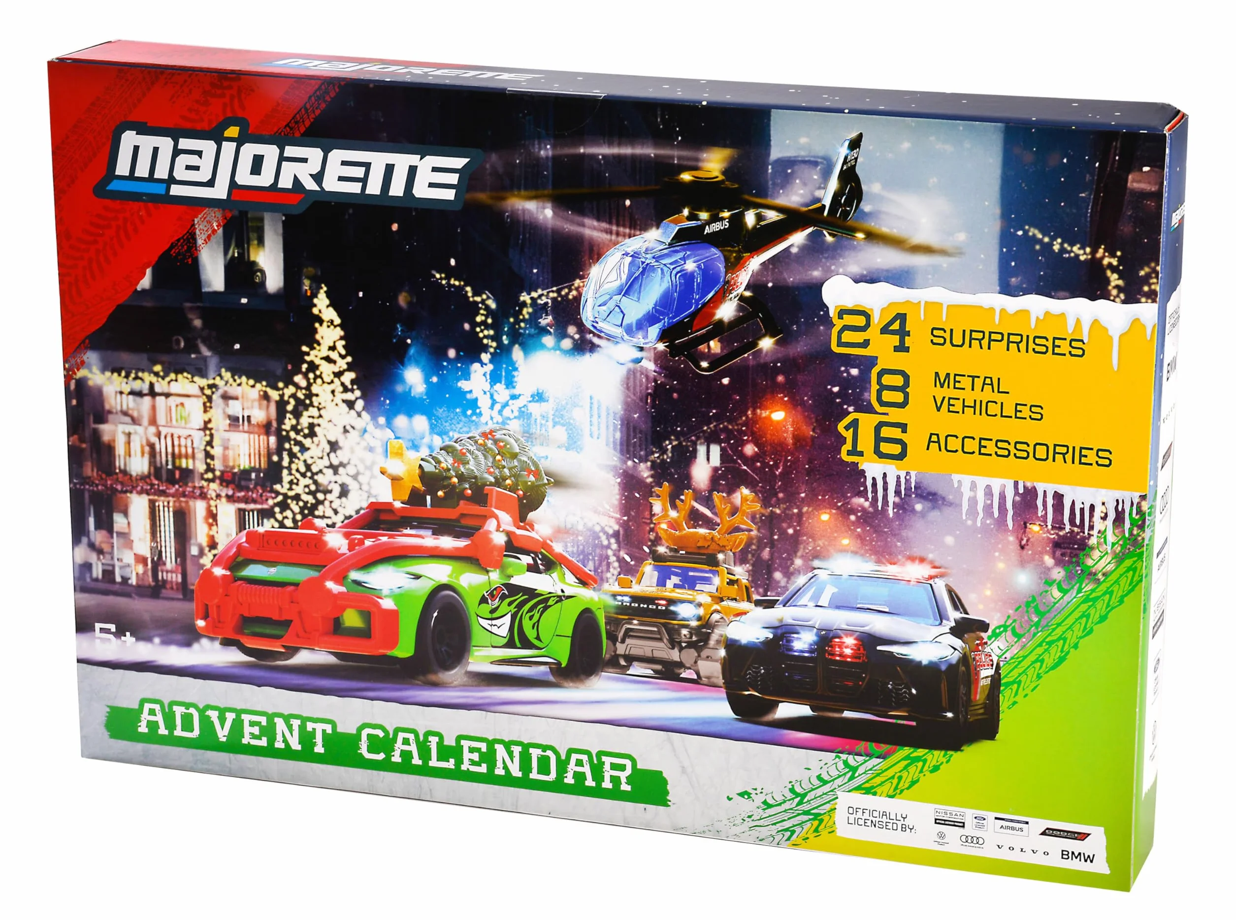Majorette, Calendario de Adviento, Set de 8 Coches, Metal, 7,5 cm, Piezas de Taller, Accesorios Tuning, Pegatinas, Diorama Incluido, Caja Decorada, Ideal para Regalar, 3 años (8504107000)