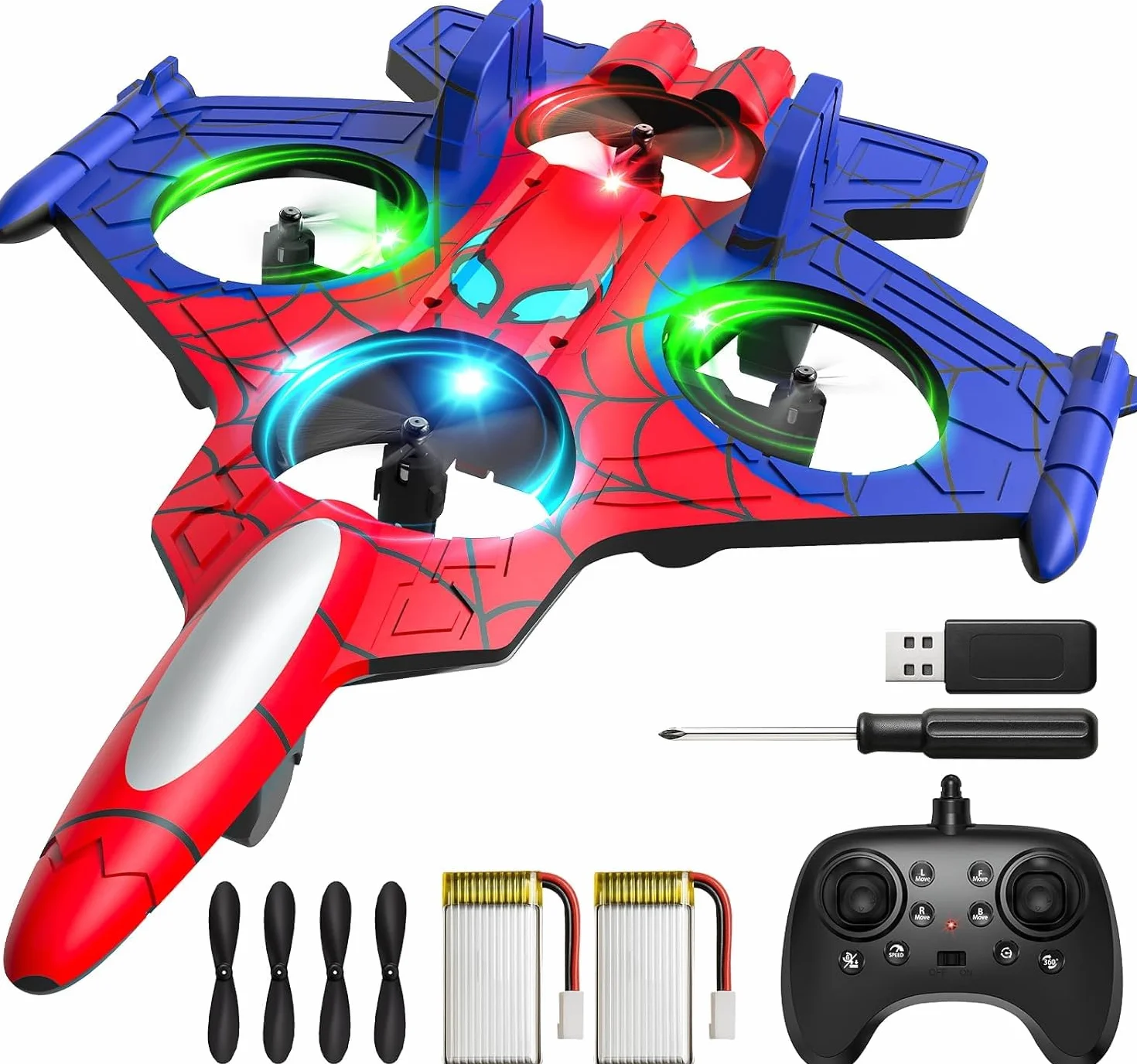 GraceDuck Avión RC para Niños de 8 Años en Adelante, Mini Drone para Niños, Avión de Combate Teledirigido, 360° Flip, Acrobacias, Juguete de Exterior, Regalo para Niños
