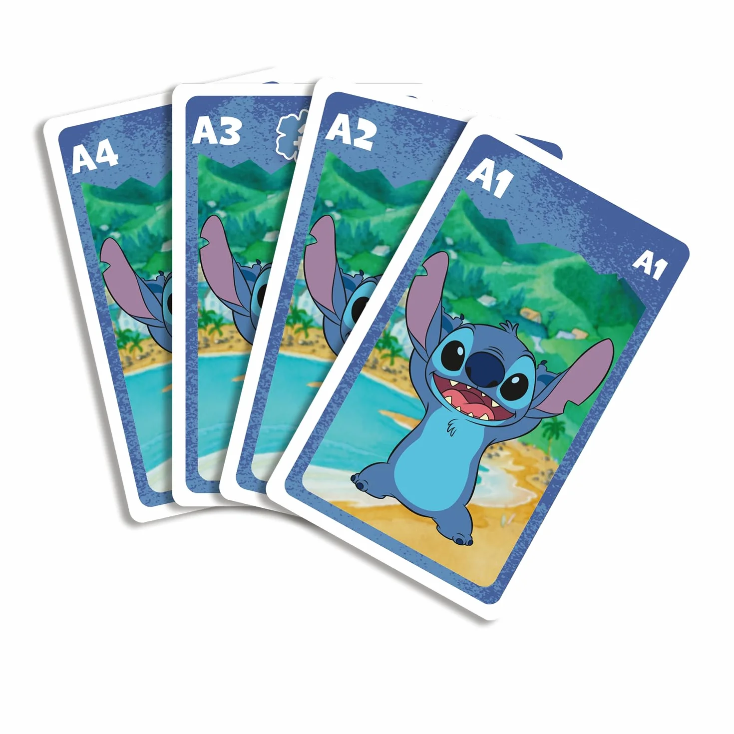 Juego de Cartas 4 en 1 Stitch Disney Lilo & Stitch – 7 Familias, Batalla, Memo y Acción para Niños a Partir de 4 Años