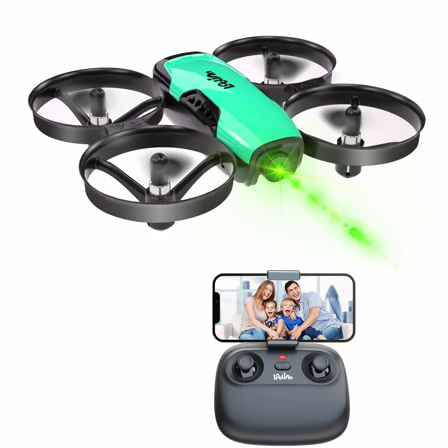 Loolinn | Drones para Niños con Camara Ajustable (8+), Mini Dron con Fotos y Videos, Incluye Dos Baterias, Seguro Para Volar, Fácil De Volar, Certificación Aprobada C0 (Idea para Regalo)