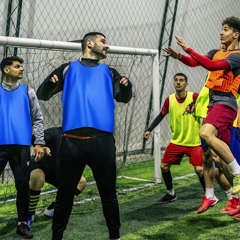 Petos Futbol Brillante 6Pcs Chaleco Entrenamiento Malla Transpirable Niños Adultos