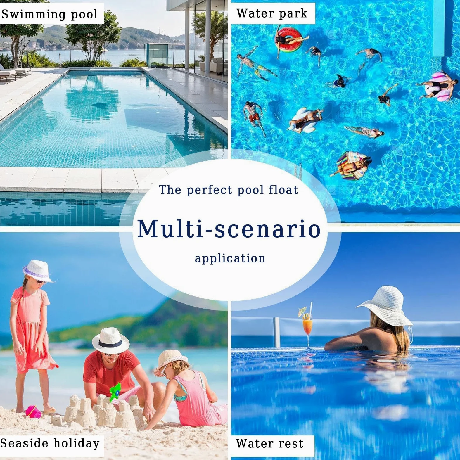 Flotadores Inflables para Adultos con Respaldo y reposabrazos Colchoneta Hinchable Piscina de PVC Plegable con Parasol Cubierta Inferior de Malla Ideales para Diversión Descanso
